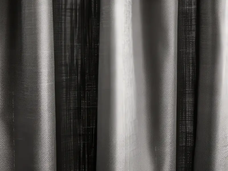 Luxurious floor-length blackout drapes in a living room