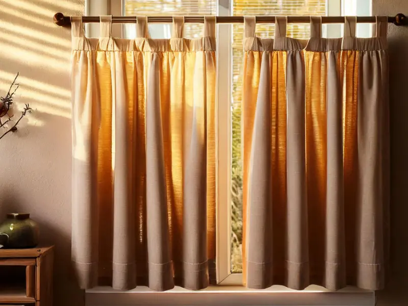 Floor-length drapes in a bedroom.